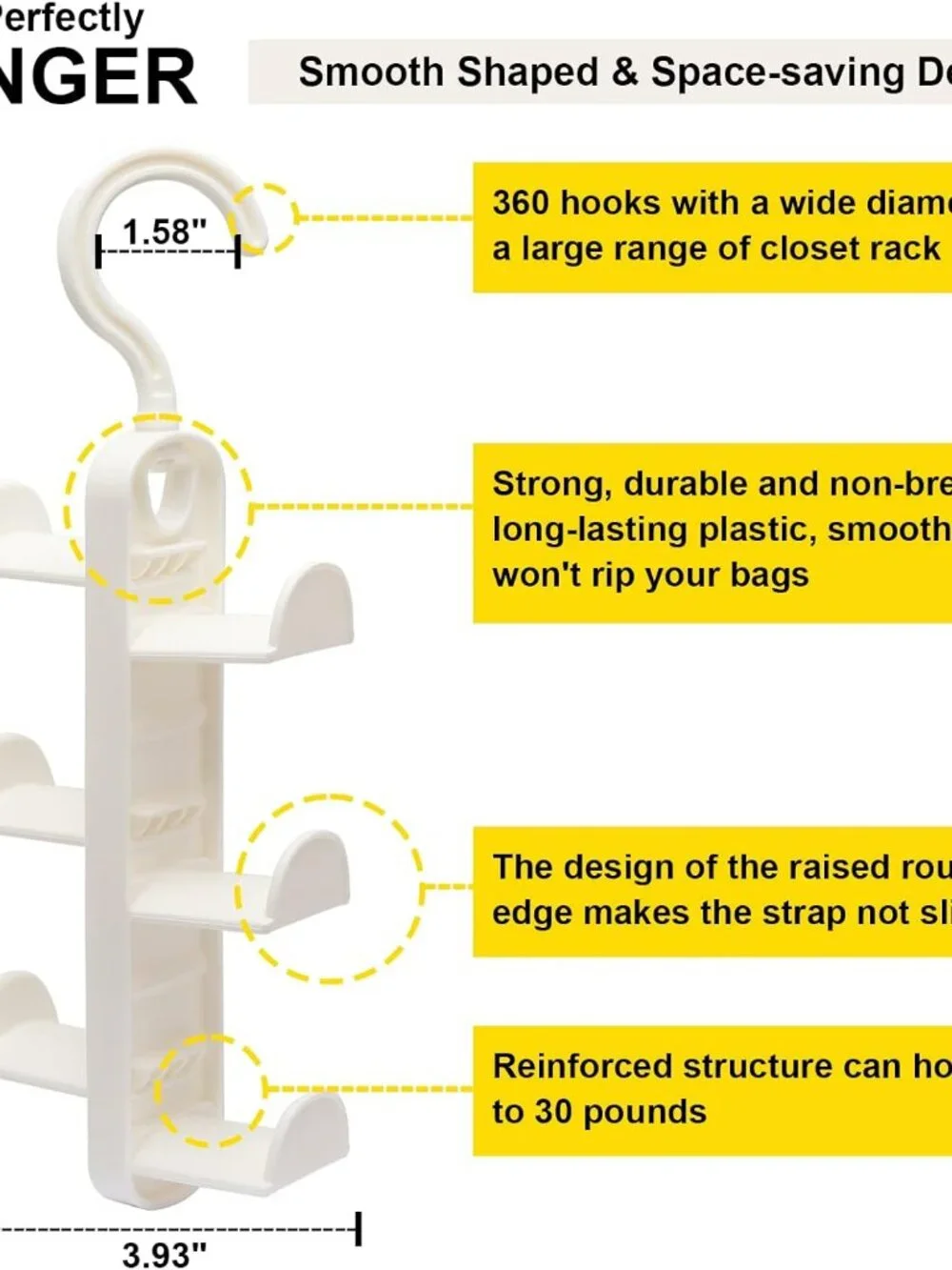 NEW 2pc Pack Purse Hanger Organizer